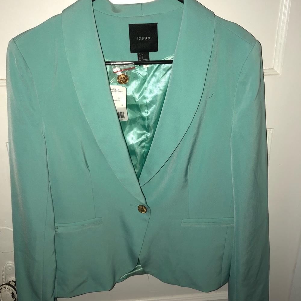 Mint suit blazer